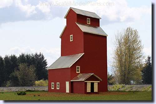 HO Scale model train grain elevator