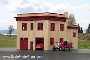 HO Scale Fire Hall model plans